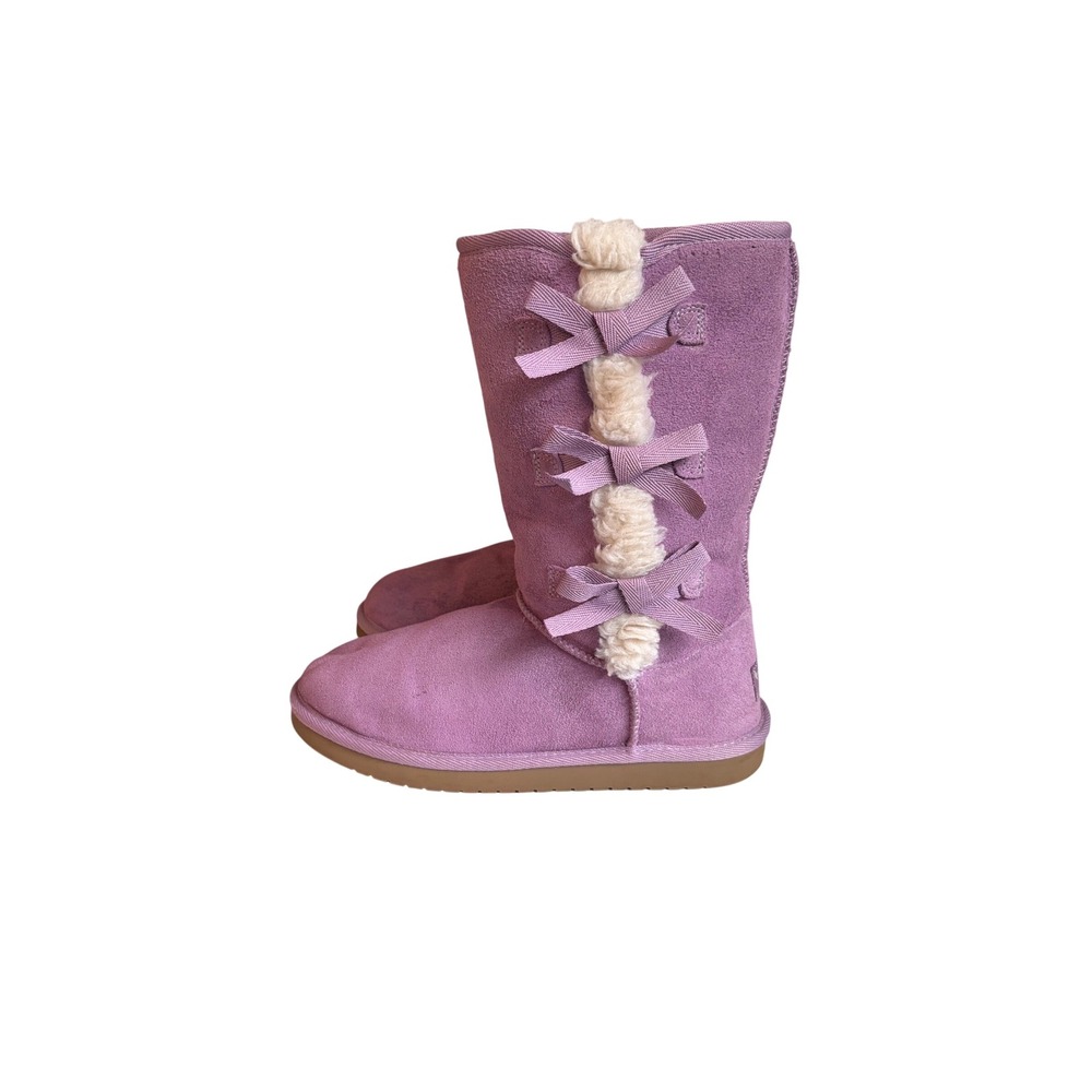 Koolaburra by UGG Victoria Purple Suede Bow Boots 1020171 Womens Size 5